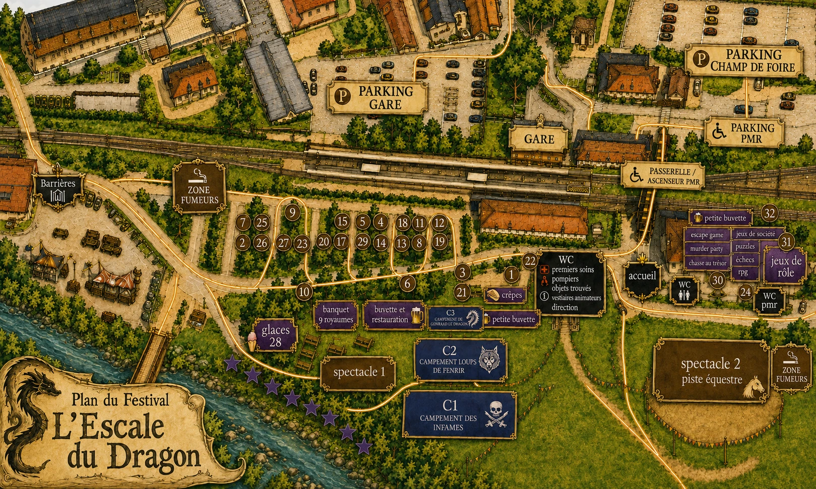 Plan définitif illustré de L’Escale du Dragon