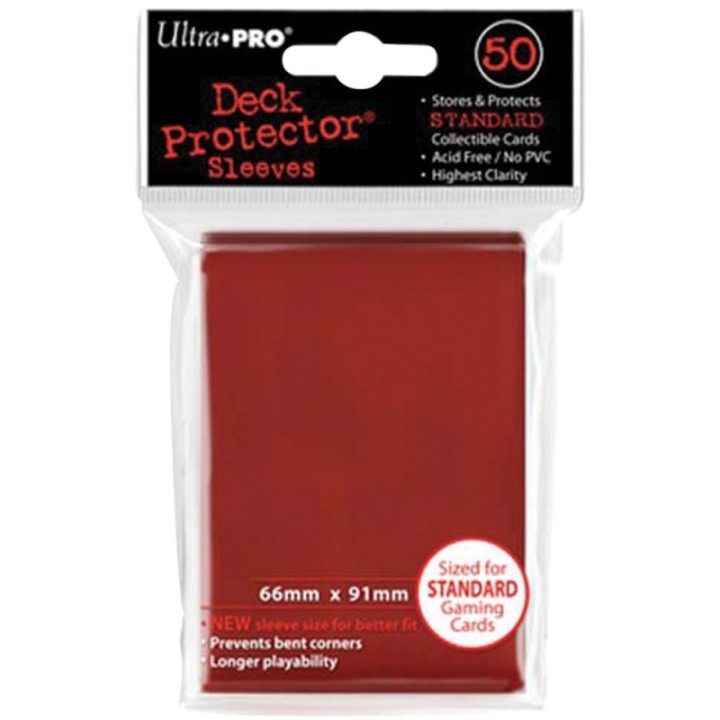 50 Protège Cartes Standard Rouge - Ultra Pro