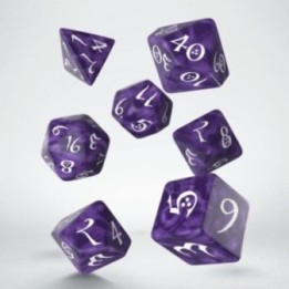 7 dés - Classic RPG - Violet perlé et blanc