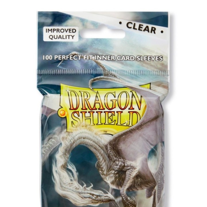 DRAGON SHIELD - 100 pochettes Peferct Fit 63x88mm (Transparent / Sanctus)