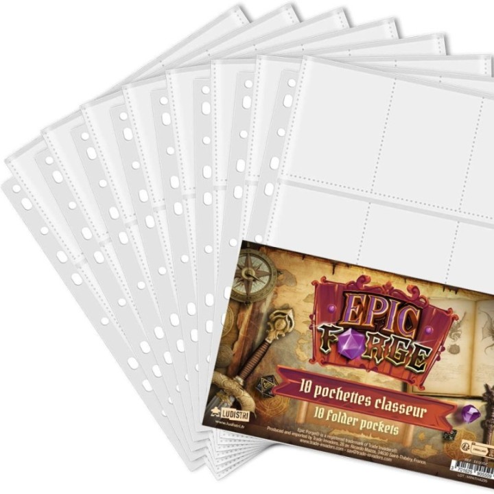 10 feuilles rangement cartes pour classeur - Epic Forge